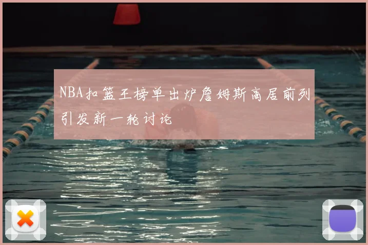 NBA扣篮王榜单出炉詹姆斯高居前列引发新一轮讨论